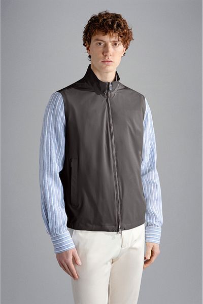 PAUL&SHARK Men's Logo Detailed Zippered Daily Use Brown Vest24412001-T02
