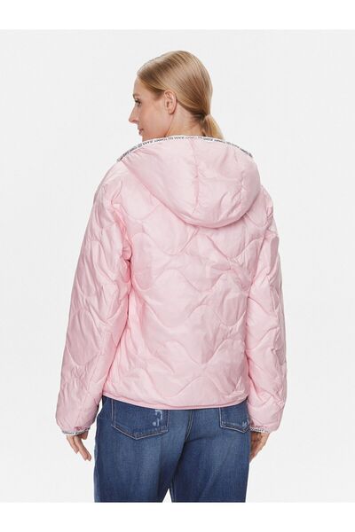 Tommy Hilfiger Kadın Kapüşonlu Fermuar Kapamalı Uzun Kollu Pudra Mont DW0DW17242-THA