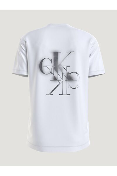 Calvin Klein Erkek Marka Logolu Pamuklu Günlük Kullanım Beyaz T-Shirt J30J324646-YAF