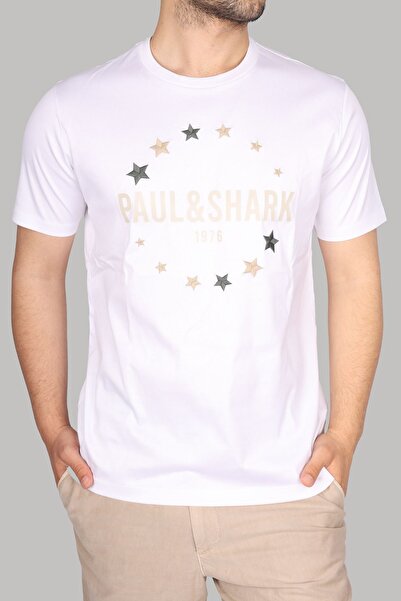PAUL&SHARK White Regular Fit T-Shirt - Crew Neck, Logo Detailed, Men's Brand24411044-010