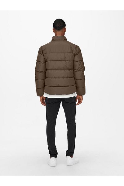 Only & Sons Onsmelvın Life Puffer Jacket Otw Vd Ανδρικό καφέ2 παλτό 22019345 -15