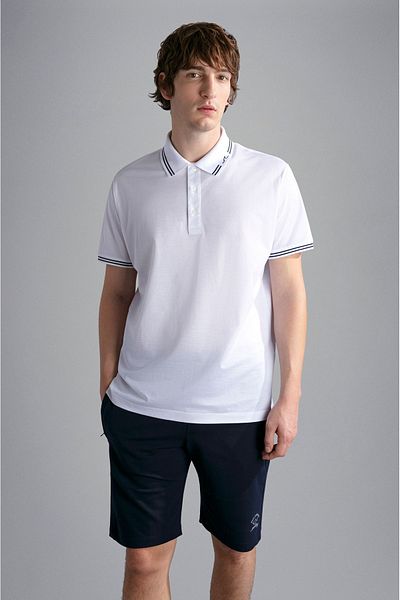 PAUL&SHARK Tricou cu guler polo pentru bărbați, bumbac, cu închidere cu nasturi, cu mânecă scurtă, cu guler polo,24411232-010