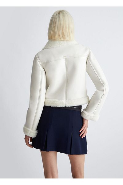 Liu Jo Women's Long Sleeve Furry Inside Winter Comfortable use White Jacket MF3020E0870-10701