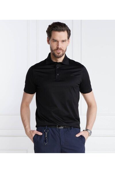 PAUL&SHARK Erkek Polo Yaka Düğme Kapamalı Kısa Kollu Siyah Polo Yaka T-Shirt ...