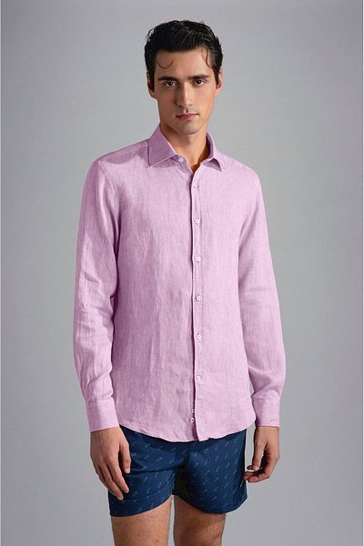 PAUL&SHARK Men's Long Sleeve Casual Cut Lilac Shirt24413098CF-133