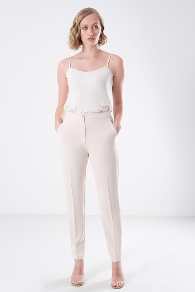 EXPLOSION Жіночі ткані штани, звичайна довжина, прямий крій, екрю EXP41335-EKRU