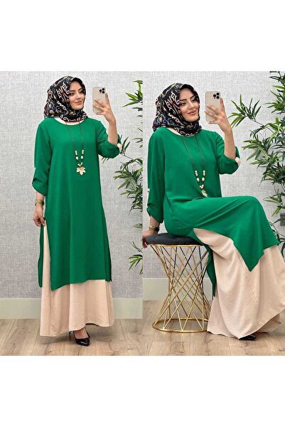 azzebutik 6410 فستان ميليس أخضر K90