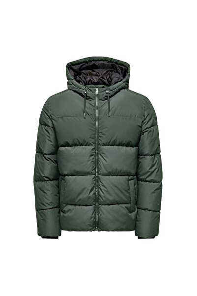 Only & Sons Haki Erkek Mont 22020857_ONSMELVIN LIFE HOOD PUFFER