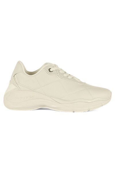 Emporio Armani Women's Solid Color Logo Cream Sneakers X3X217 XF782-01015