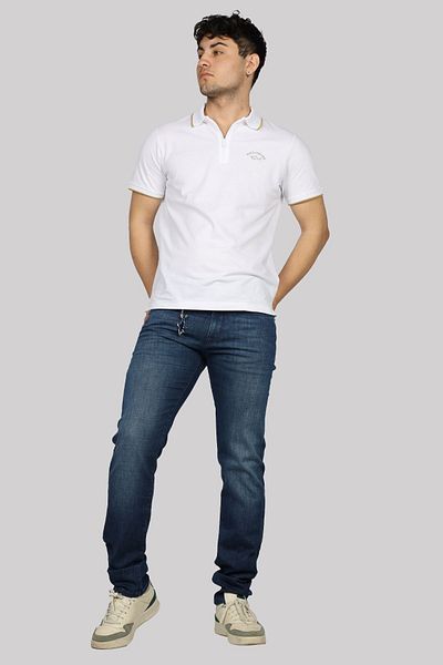 PAUL&SHARK Blugi pentru bărbați, mărimea lungă, cu nasturi, pentru utilizare zilnică, albastru 2, cu buzunare24414105-003