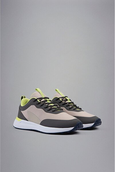 PAUL&SHARK Erkek Bağcıklı Yürüyüş Logo Detaylı Bej Sneaker 24418001-I29