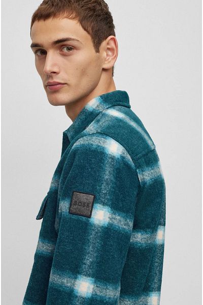 BOSS Herren Baumwollhemd mit Kragen, langen Ärmeln, Knopfverschluss, Grün, Shirt50501772-389