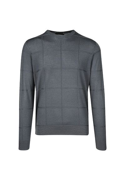 Emporio Armani Ανδρικό κοντομάνικο λογότυπο με κέντημα γκρι πουλόβερ 3k1mxs 1mltz-grey