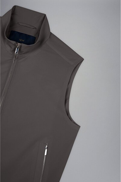 PAUL&SHARK Men's Logo Detailed Zippered Daily Use Brown Vest24412001-T02