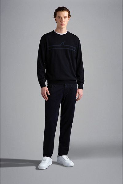 PAUL&SHARK Men's Cotton Regular Cut Comfortable Black Sweater13311044A-011
