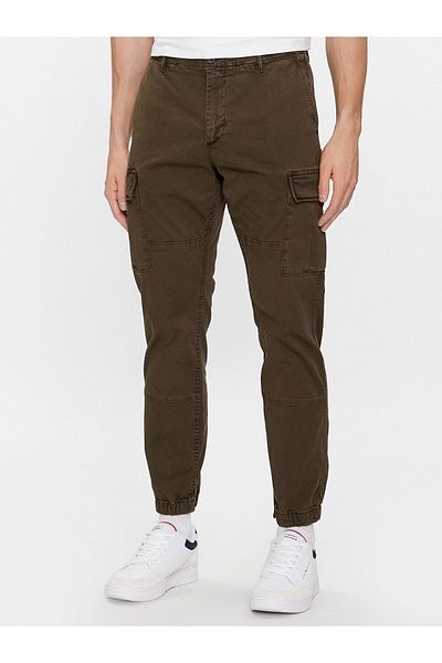 Tommy Hilfiger Men's Woven Fabric Regular Waist Straight Model Khaki Trousers MW0MW31149-RBN