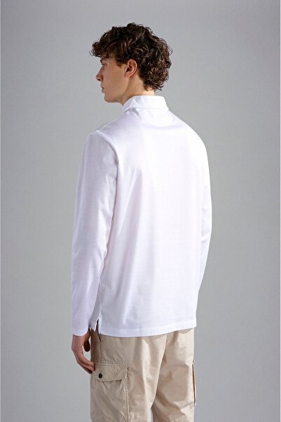 PAUL&SHARK Men's Polo Collar Button Closure Short Sleeve White Polo Collar T-Shirt24411219-010