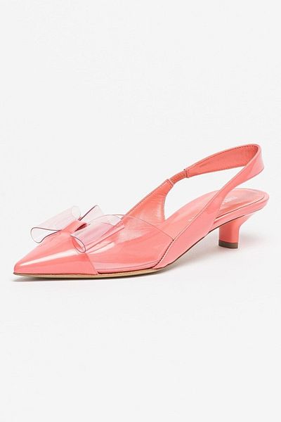 Emporio Armani Women's Short Heeled Pink Classic Heeled Shoes with Back Straps X3e430 Xn249-q913