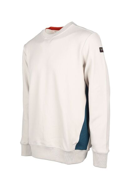 PAUL&SHARK Men's Brand Logo Cotton Regular Fit Casual Ecru Sweatshirt13311885-029
