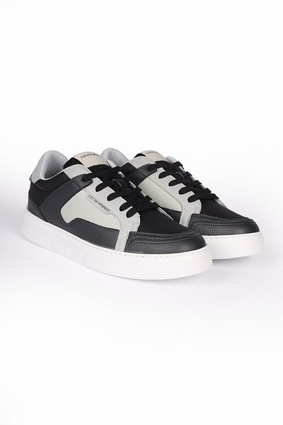 Emporio Armani Men's Mesh Detailed Logo High-Based Casual Black Sneaker X4X568 XN162-S787