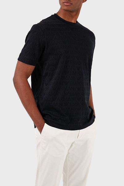 Emporio Armani Ανδρικό λογότυπο μάρκας από οργανικό βαμβάκι κοντομάνικο μπλουζάκι 3D1TH5 1JORZ-0920