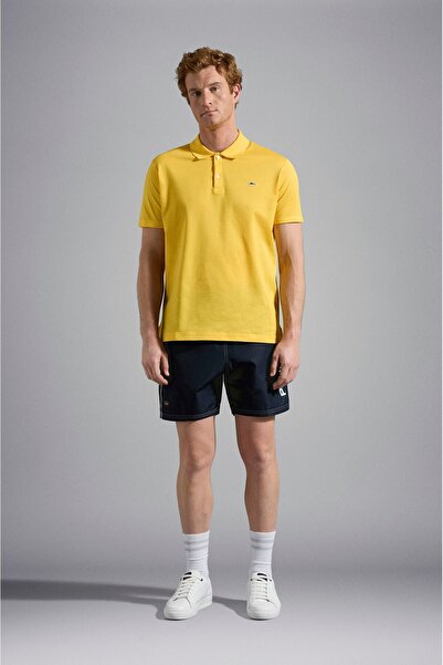 PAUL&SHARK Ανδρικό βαμβακερό γιακά πόλο κοντό μανίκι καθημερινής χρήσης Κίτρινο μπλουζάκι με γιακά πόλο C0P1013-458