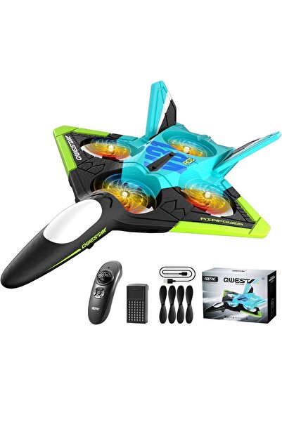 Gepettoys Sünger Gövde 2.4GHz Uzaktan Kumanda LED Işıklı Jet Uçak Drone Başla...
