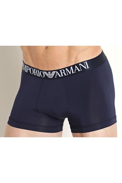 Emporio Armani Ανδρικό βαμβακερό λογότυπο μάρκας μπλε μπόξερ 111389   3r511-00135