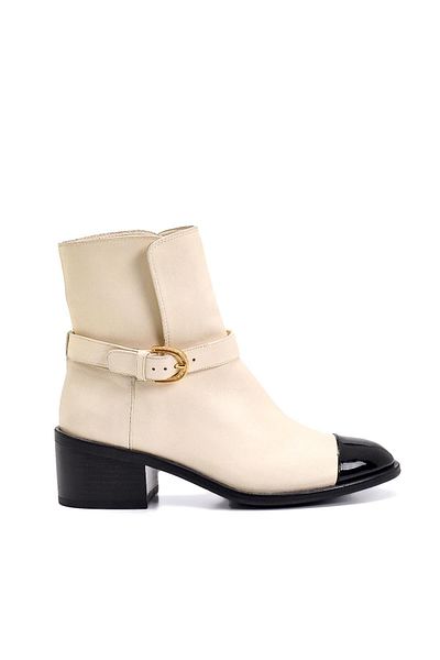 Sofia Baldi Beige Leather Women's Heeled Boots - Grymm