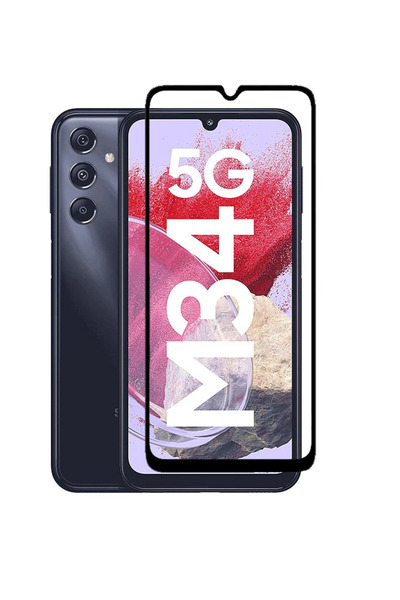 Fibaks Samsung Galaxy M34 5g Compatible Full Covering Tampered Glass Screen P...