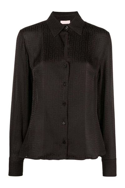 Liu Jo Women's Long Sleeve Regular Shirt Collar Casual Black Shirt MF3312T3702-U9076