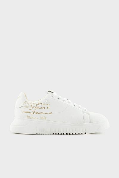 Emporio Armani Genuine Leather Logo Sneaker Shoes SHOES X3X024 XN894 N195