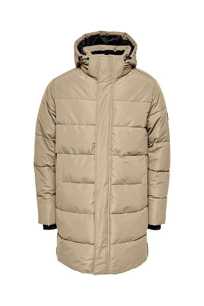 Only & Sons Carl Long Quilted Coat Otw Ανδρικό Μπεζ Παλτό 22020156 -06