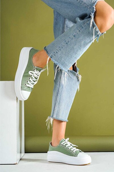 Odal Shoes Orthopedic Thick Sole Aqua Green Sneaker