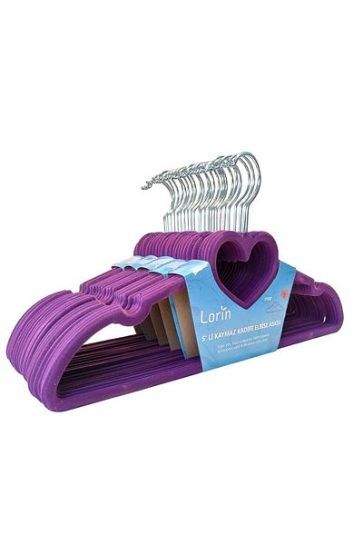 Lorin 20-Piece Velvet Non-Slip Clothes Hanger Purple