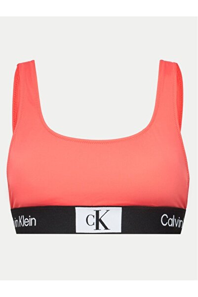 Calvin Klein Kadın Çabuk Kuruyan Kumaşlı Normal Kesim Pembe Bikini Üstü KW0KW...