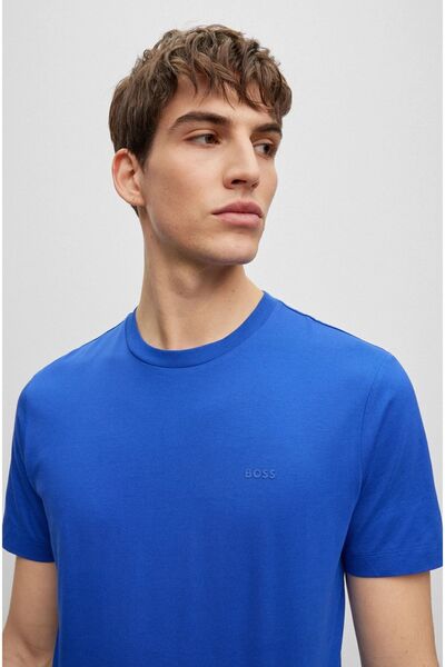 BOSS Erkek Regular Fit Kısa Kollu Düz Bisiklet Yaka Mavi1 T-shirt 50468347-433