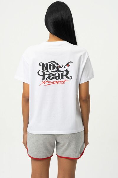 No Fear Біла футболка з круглим вирізом і короткими рукавами для жінок W50083