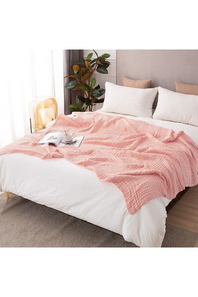 Silk Cocoon Oversized 230x240cm Μαλακό ροζ δροσερό κάλυμμα κρεβατιού οργανικό 100% βαμβάκι 4 στρώσεων