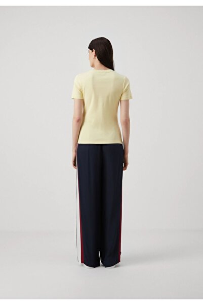 Tommy Hilfiger Kadın Dokuma Kumaş Kısa Kol Düz Model Sarı T-Shirt WW0WW39848-ZHO