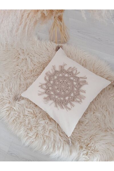 ZÜMAL Macrame Knitted Linen Decorative Throw Pillow Cover Single - Pillow 43x...