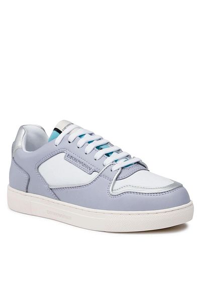 Emporio Armani Pantofi de damă liliac - Talpă confortabilă, cu șireturi, cu logo-ul mărcii X3X150 XN200-LIL/SIL