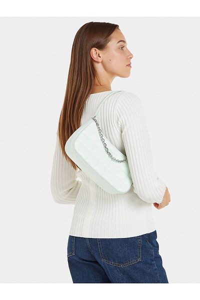 Calvin Klein Women's Logo Faux Leather Daily Use Green Shoulder Bag K60K612017-LIA