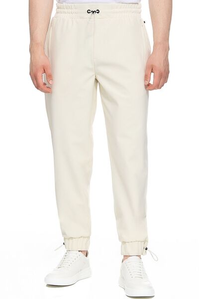 BOSS Erkek Relaxed Fit Esnek Kumaş Rahat Beyaz Pantolon 50494436-131