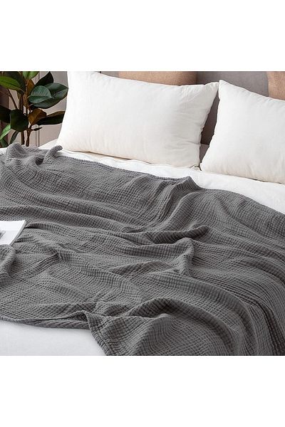 Silk Cocoon Κάλυμμα κρεβατιού King Size 230x240 4 στρώσεων Cool Gre 100% Cotton Yummy Corn