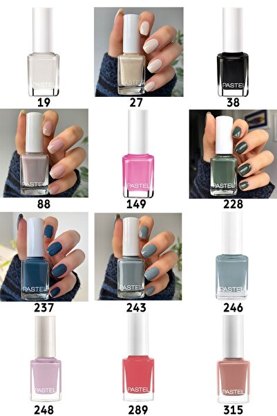 Pastel En Beğenilen 12'lü Oje Seti 19-27-38-88-149-228-237-243-246-248-289-315