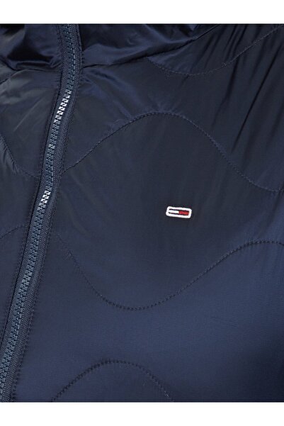 Tommy Hilfiger Kadın Kapüşonlu Fermuar Kapamalı Uzun Kollu Lacivert Mont DW0DW17242-C1G