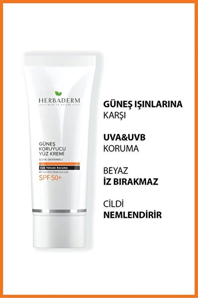 Herbaderm Güneş Koruyucu 50 Spf Yüz Kremi 75 ml