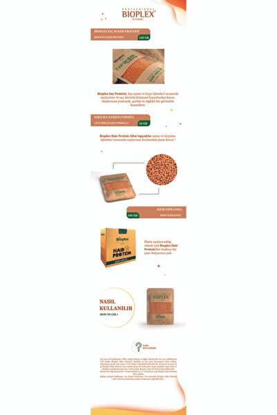 BIOPLEX Saç Bakım Proteini - Saç Açma Ve Boya Işlemlerinde Yıpranmalara Karşı Özel Ürün 5x100 Gr - 5 Paket
