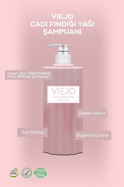 Viejo 3 Adet - Cadı Fındığı Şampuanı - Saç Dökülmesine Karşı, Saç Oluşumu Sağlayan Onarıcı Akıllı Şampuan